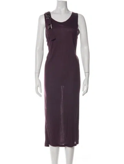 Pre-owned Lanvin Scoop Neck Long Dress In Green