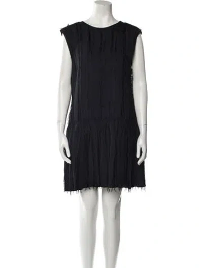 Pre-owned Lanvin Scoop Neck Mini Dress In Black