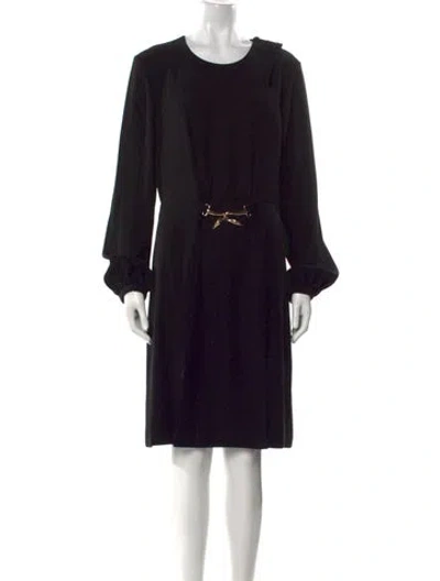 Pre-owned Lanvin Scoop Neck Mini Dress In Black