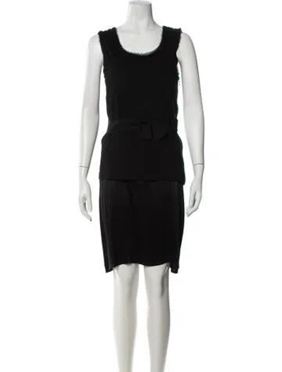 Pre-owned Lanvin Scoop Neck Mini Dress In Black