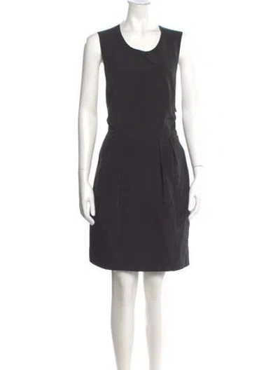 Pre-owned Lanvin Scoop Neck Mini Dress In Gray