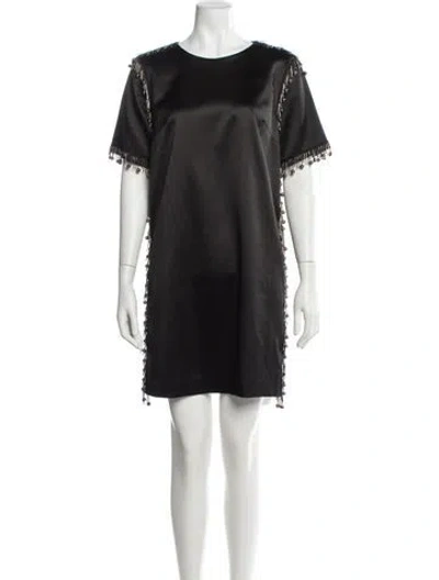 Pre-owned Lanvin Scoop Neck Mini Dress In Gray