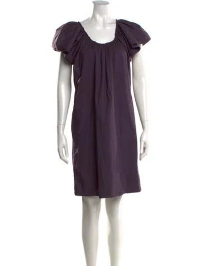 Pre-owned Lanvin Scoop Neck Mini Dress In Purple