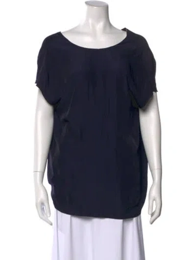 Pre-owned Lanvin Scoop Neck Short Sleeve T-shirt In Blue