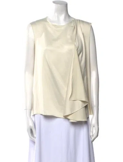 Pre-owned Lanvin Scoop Neck Sleeveless Blouse In Neutral