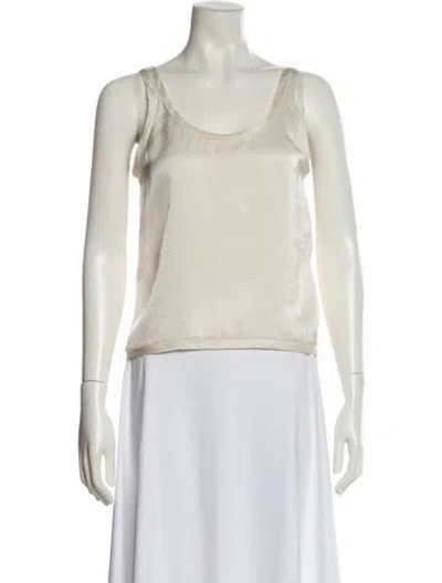 Pre-owned Lanvin Scoop Neck Sleeveless Top In Neutral