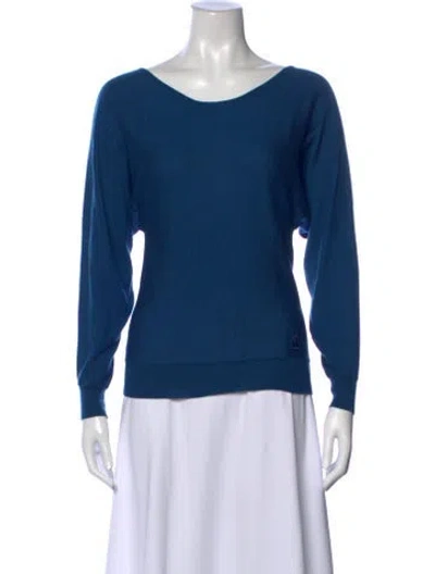 Pre-owned Lanvin Scoop Neck Sweater In Blue