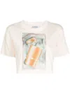 Lanvin Scratch & Sniff Cropped T-shirt In Pink