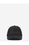 Lanvin Script Wool Cap In Anthracite-grey