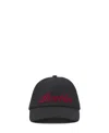 Lanvin Casquette  Script En Laine Pour Homme In Anthracite/red