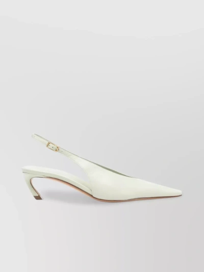 Lanvin Sculpted Mid-heel Slingback Pumps In White