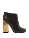 Lanvin Sculptural-heel Ankle Boots In Black