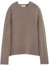 Lanvin Relaxed Fit Knit Jumper With Ribbed Details In 中性色