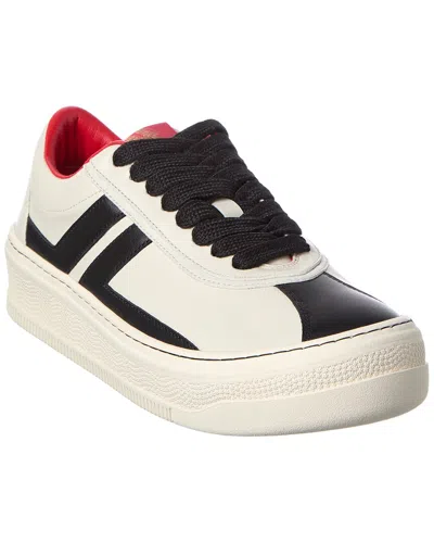 Lanvin Semelle Haute Leather Sneaker In White