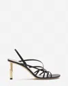 Lanvin Sequence 70mm Leather Sandals In Black/gold