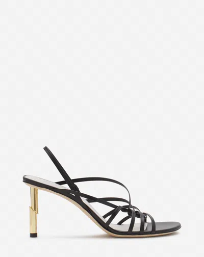 Lanvin Sequence By  Leather Sandals For Women In Black/gold