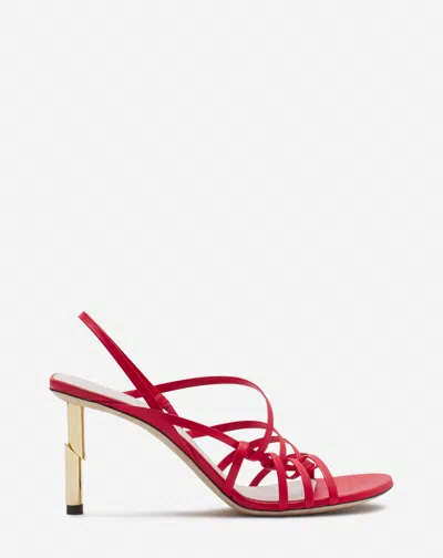 Lanvin Sequence By  Leather Sandals For Women In Red/gold