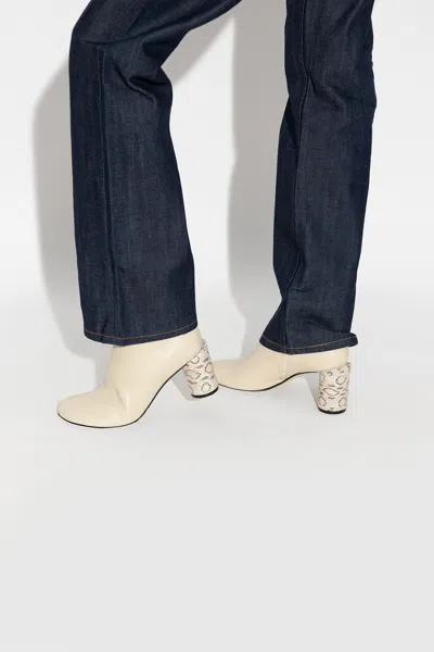 Lanvin ‘sequence' Heeled Ankle Boots In Cream