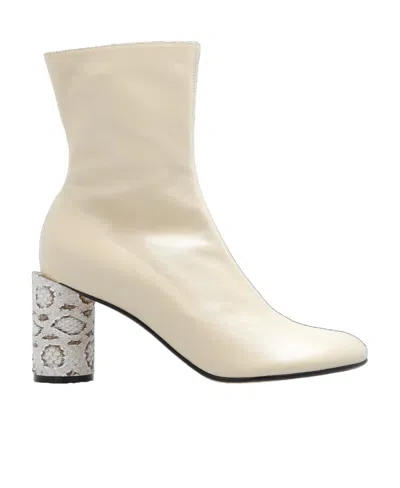 Lanvin Stiefeletten Mit Schlangen-effekt In Beige