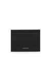 Lanvin Sequence Leather Cardholder In Gray