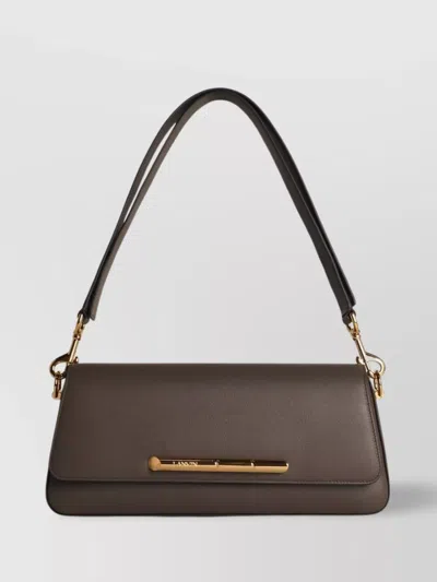 Lanvin Sequence Brown Leather Crossbody Bag