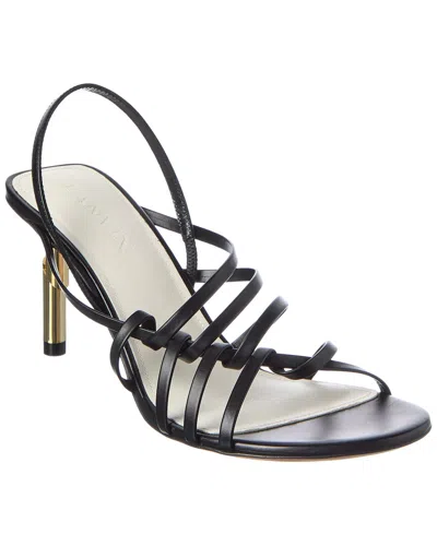 Lanvin Sequence Leather Sandal In Black