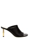Lanvin Golden Heel Leather Mules With Open Toe In Brown
