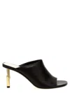 Lanvin Golden Heel Leather Mules With Open Toe In Brown