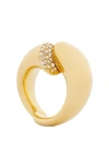 Lanvin Sequence Rhinestone Ring By  In Gold