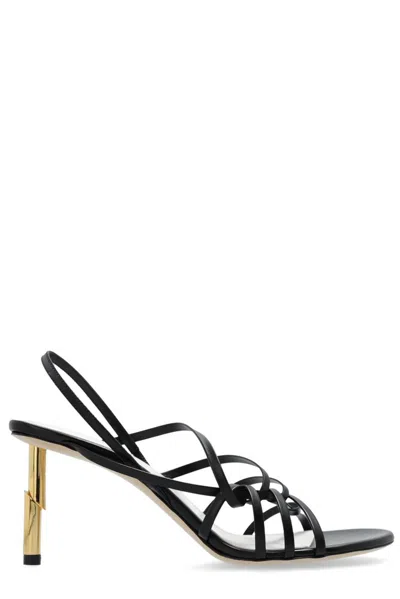 Lanvin Sequence 70mm Leather Sandals In Black