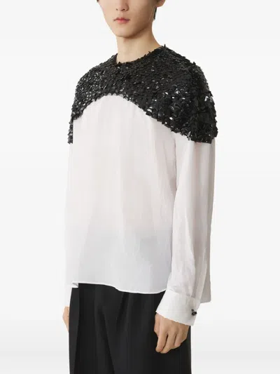 Lanvin Sequin Detail T-shirt In White