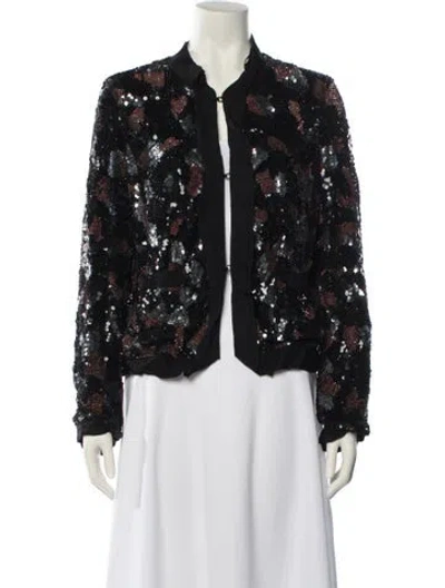 Pre-owned Lanvin Sequin Printed Evening Jacket In Black