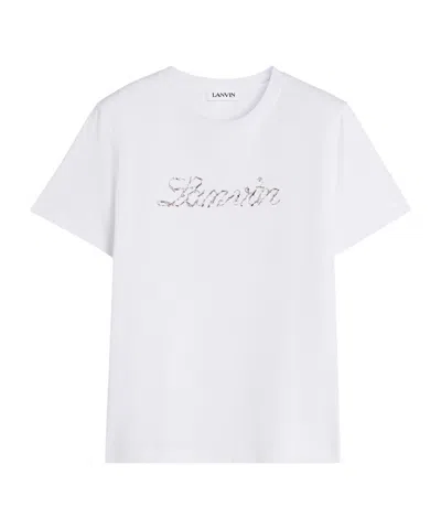 LANVIN LANVIN EMBROIDERED LOGO T-SHIRT