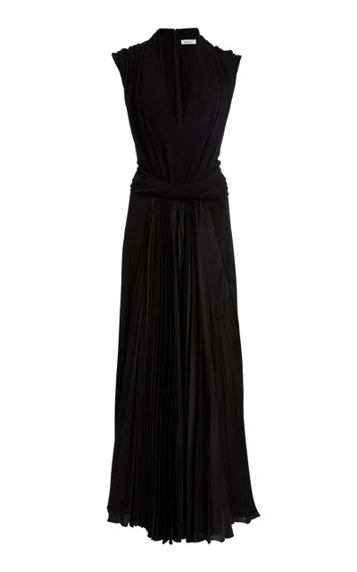 Lanvin Shawl Wrap Maxi Dress In Black