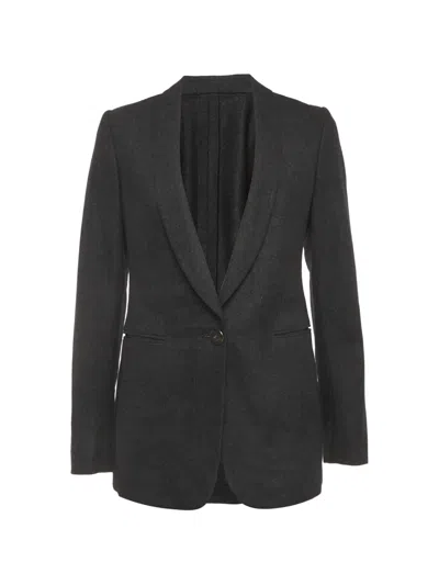 Pre-owned Lanvin Shawl-collar Wool Blazer In Gray