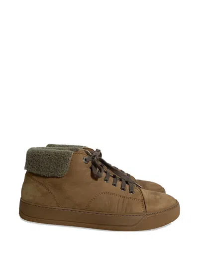 Pre-owned Lanvin Shearlinglace-up Fastening Sneakers In Brown