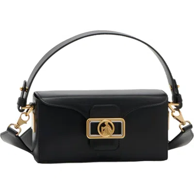Lanvin Shiny Leather Nano Pencil Bag In Black