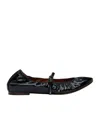 Lanvin Shiny Mary Jane Ballet Flats In Black