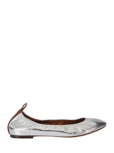 Lanvin Shiny Silver Ballerinas
