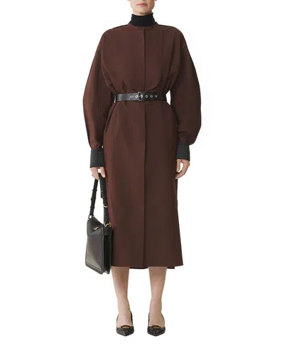 Lanvin Shirt Dress In Cotton Popelin In Brown