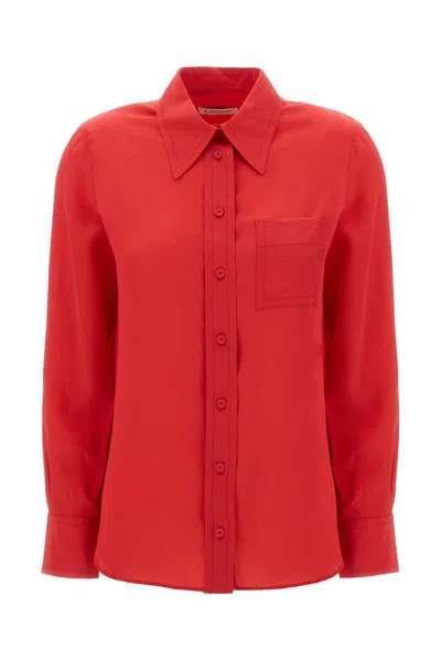 Lanvin Red Silk Shirt In 594