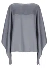 Lanvin Grey Dramatic Batwing Sleeve Blouse In Grey