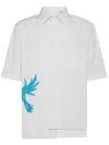 LANVIN LANVIN COTTON SHIRT WITH SIDE BIRD EMBROIDERY