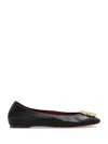 Lanvin Buckled Leather Ballerina Shoes