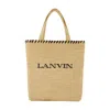 Lanvin Shopping Bag With Logo In Beige
