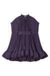Lanvin Short Charmeuse Dress In Blue