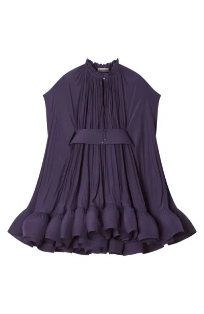 Lanvin Short Charmeuse Dress In Blue