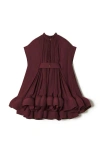 Lanvin Short Charmeuse Dress In Brown