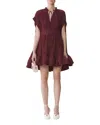 Lanvin Short Charmeuse Dress In Burgundy