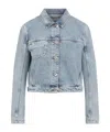 Lanvin Denim Cropped Jacket Patch Pocket In Blue